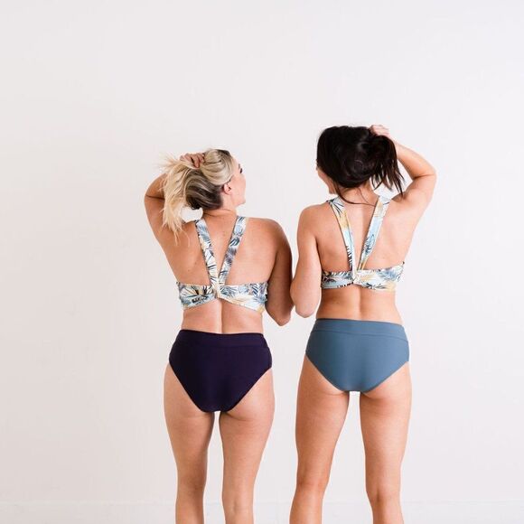 Purple Mid Rise Full Coverage Bikini Swim Bottoms - Picture 12 of 13